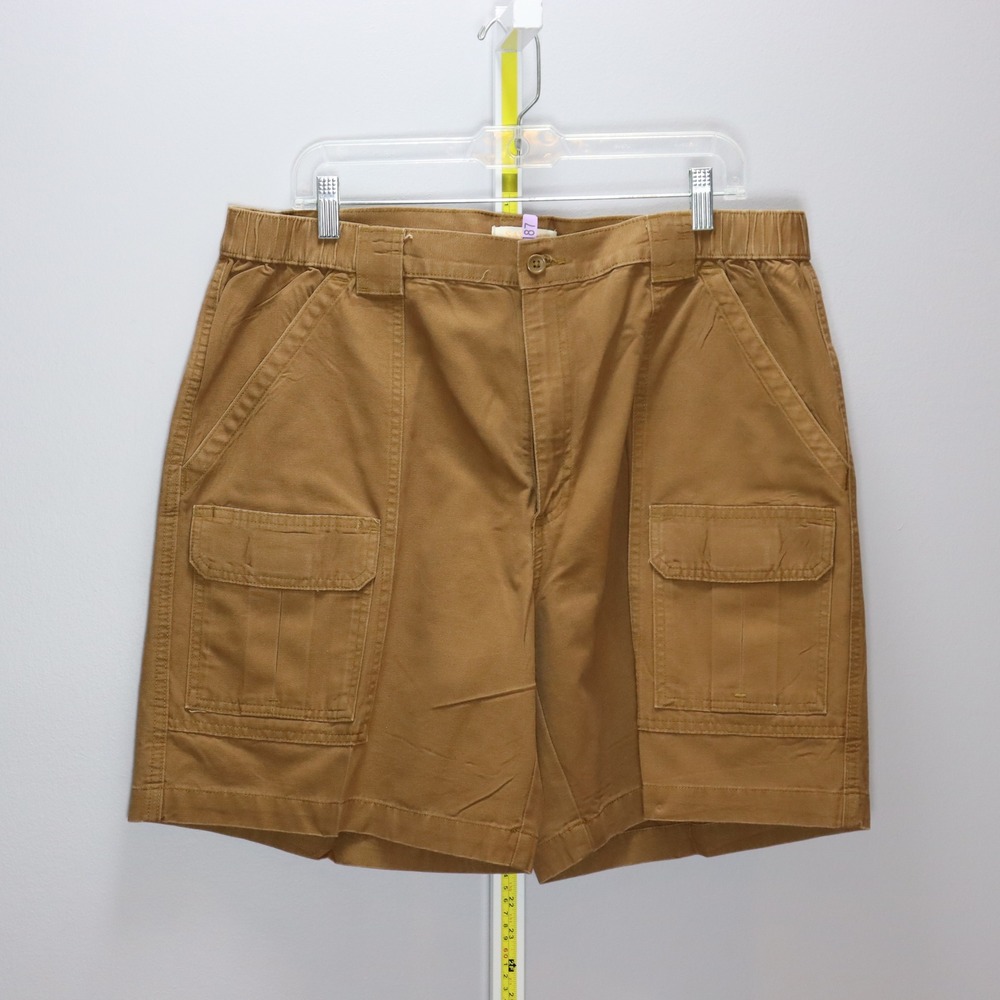 Savane Cargo Shorts Mens 38‎ Toffee Brown Excellent Elastic Waist Cotton Utility